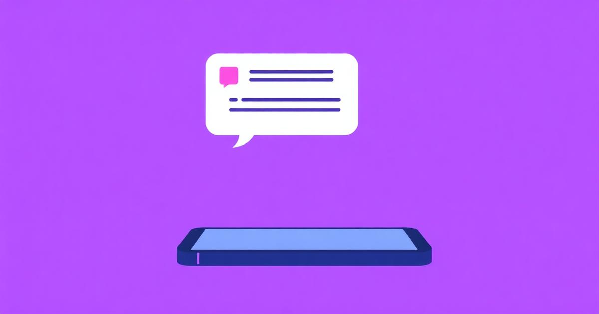 Flat illustration of a WhatsApp-style reminder message above a smartphone